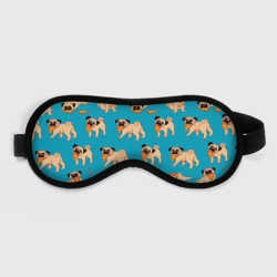 Маска для сна 3D Мопсы с пиццей