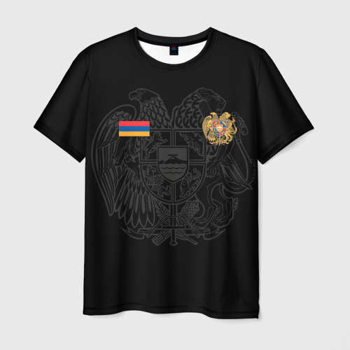 Мужская футболка с принтом Форма Армении флаг герб, вид спереди №1