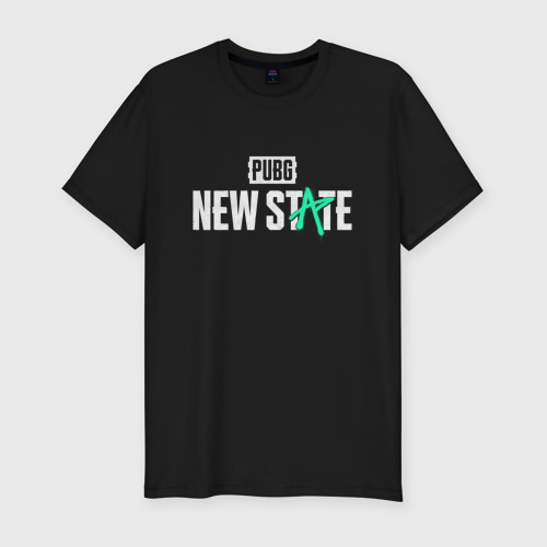 Мужская футболка хлопок Slim PUBG new state ПАБГ, цвет черный
