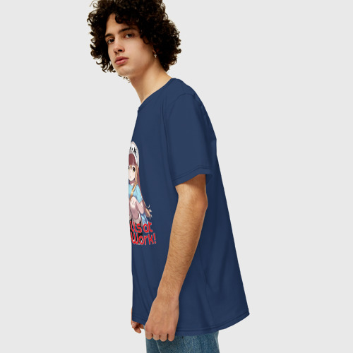 Мужская футболка хлопок Oversize Kesshouban, цвет темно-синий - фото 5