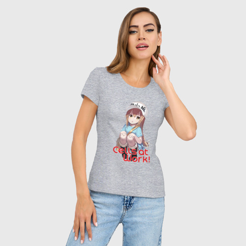 Женская футболка хлопок Slim Kesshouban, цвет меланж - фото 3