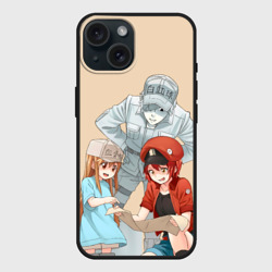 Чехол силиконовый для Apple iPhone 15 матовый Клетки за работой 