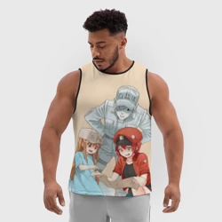 Мужская спортивная майка 3D Клетки за работой  - фото 2