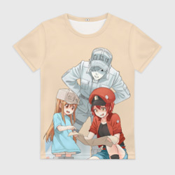 Женская футболка 3D Клетки за работой 