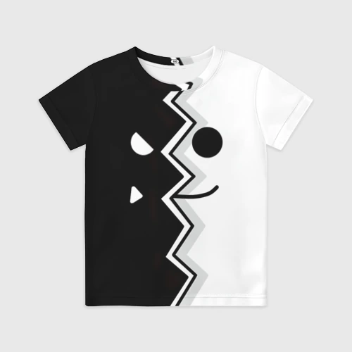 Детская футболка 3D Geometry Dash морда