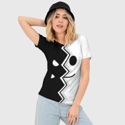 Женская футболка 3D Slim Geometry Dash морда - фото 2