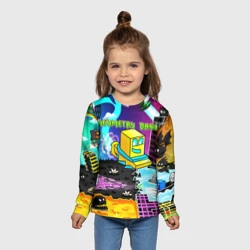 Детский лонгслив 3D Geometry Dash pattern - фото 2