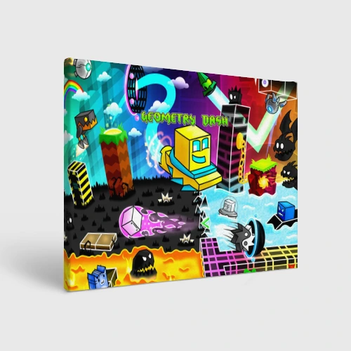 Холст прямоугольный Geometry Dash pattern
