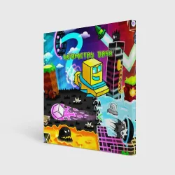 Холст квадратный Geometry Dash pattern