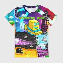 Женская футболка 3D Geometry Dash pattern