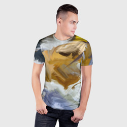 Мужская футболка 3D Slim Абстрактные перышки - фото 2