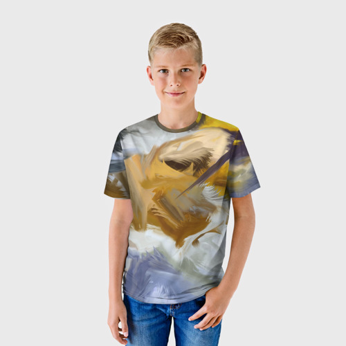Детская футболка 3D Абстрактные перышки, цвет 3D печать - фото 3