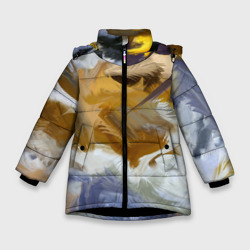 Зимняя куртка для девочек 3D Абстрактные перышки