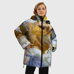 Женская зимняя куртка Oversize Абстрактные перышки - фото 2