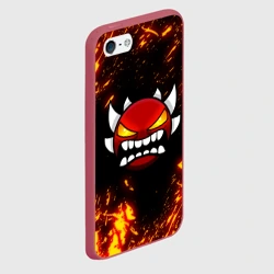 Чехол для iPhone 5/5S матовый Geometry Dash Demon - фото 2