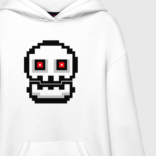 Худи SuperOversize хлопок Skull Geometry Dash, цвет белый - фото 3