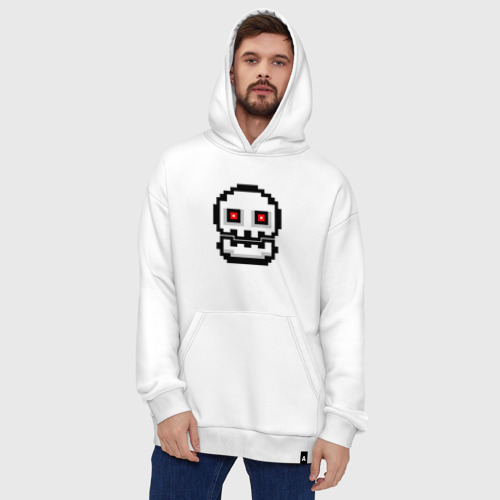 Худи SuperOversize хлопок Skull Geometry Dash, цвет белый - фото 5