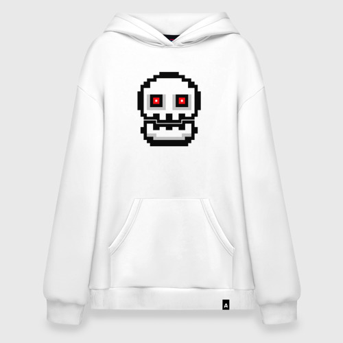 Худи SuperOversize хлопок Skull Geometry Dash, цвет белый