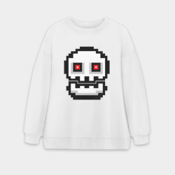 Женский свитшот oversize без начеса хлопок Skull Geometry Dash