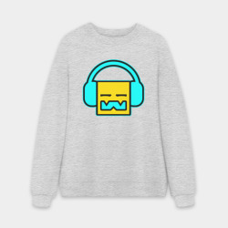 Мужской свитшот oversize без начеса хлопок Geometry Dash Music