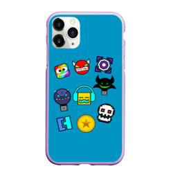 Чехол для iPhone 11 Pro Max матовый Geometry Dash Icons