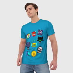 Мужская футболка 3D Geometry Dash Icons - фото 2
