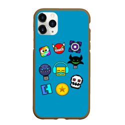 Чехол для iPhone 11 Pro Max матовый Geometry Dash Icons