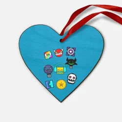 Деревянная игрушка Сердце Geometry Dash Icons