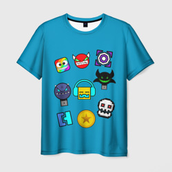 Мужская футболка 3D Geometry Dash Icons