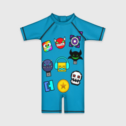 Детский купальный костюм 3D Geometry Dash Icons
