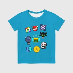 Детская футболка 3D Geometry Dash Icons