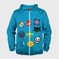 Мужская ветровка 3D Geometry Dash Icons
