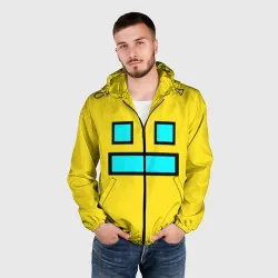 Мужская ветровка 3D Geometry Dash Smile - фото 2