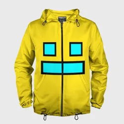 Мужская ветровка 3D Geometry Dash Smile