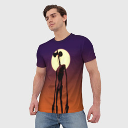 Мужская футболка 3D Сиреноголовый на закате - фото 2