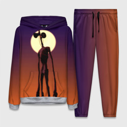 Женский костюм с толстовкой 3D Сиреноголовый на закате