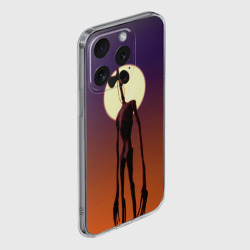 Чехол для iPhone 15 Pro силиконовый с защитой камеры Сиреноголовый на закате - фото 2