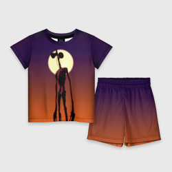 Детский костюм с шортами 3D Сиреноголовый на закате