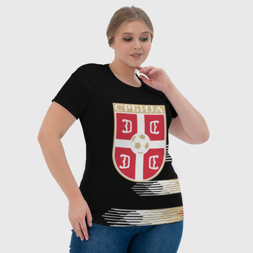 Женская футболка 3D с принтом Сборная Сербии, фото #4