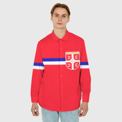 Мужская рубашка oversize 3D Сборная Сербии - фото 2