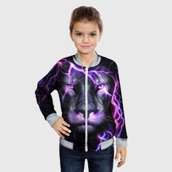 Детский бомбер 3D Неоновый Лев neon lion - фото 2