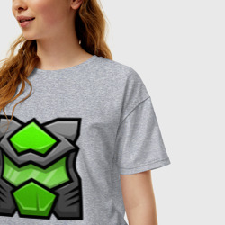Женская футболка хлопок Oversize Geometry Dash doom mod - фото 2