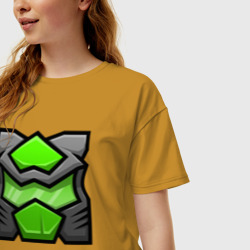 Женская футболка хлопок Oversize Geometry Dash doom mod - фото 2