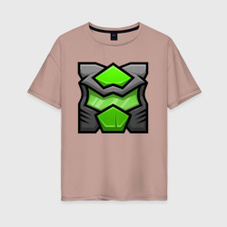 Женская футболка хлопок Oversize Geometry Dash doom mod