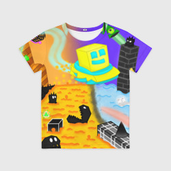 Детская футболка 3D Geometry Dash RobTop