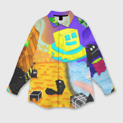 Женская рубашка oversize 3D Geometry Dash RobTop