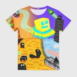 Женская футболка 3D Geometry Dash RobTop