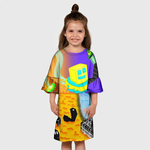 Детское платье 3D Geometry Dash RobTop, цвет 3D печать - фото 4
