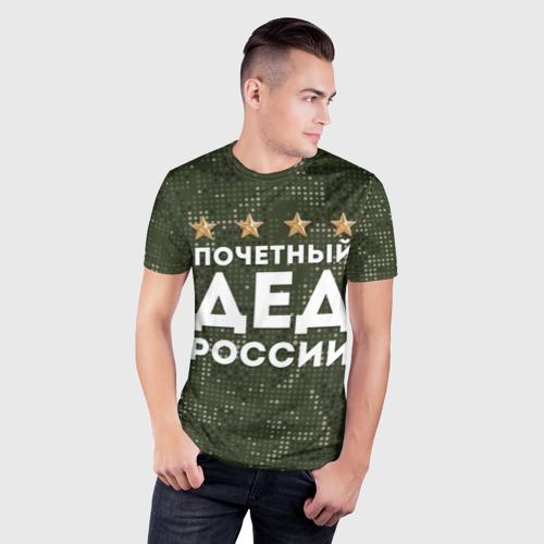 Мужская футболка 3D Slim Почетный Дед России, цвет 3D печать - фото 3
