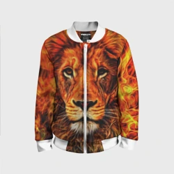 Детский бомбер 3D Огненные лев
